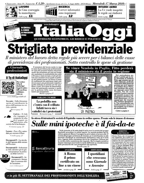 Italia oggi : quotidiano di economia finanza e politica